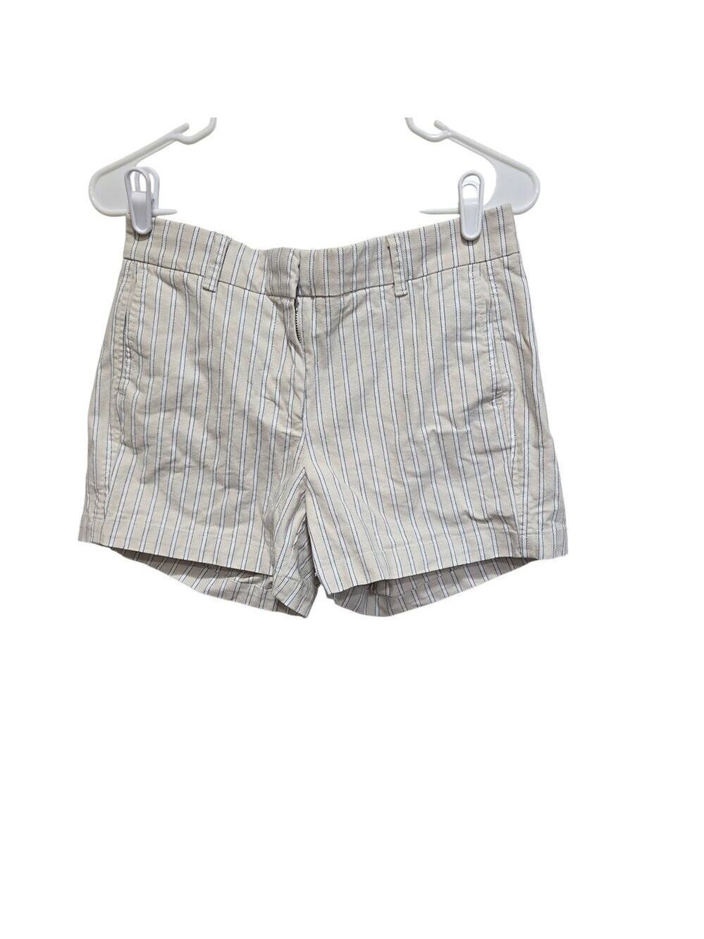 J.Crew Striped Chino Shorts Size 4 Ivory Navy Preppy Summer